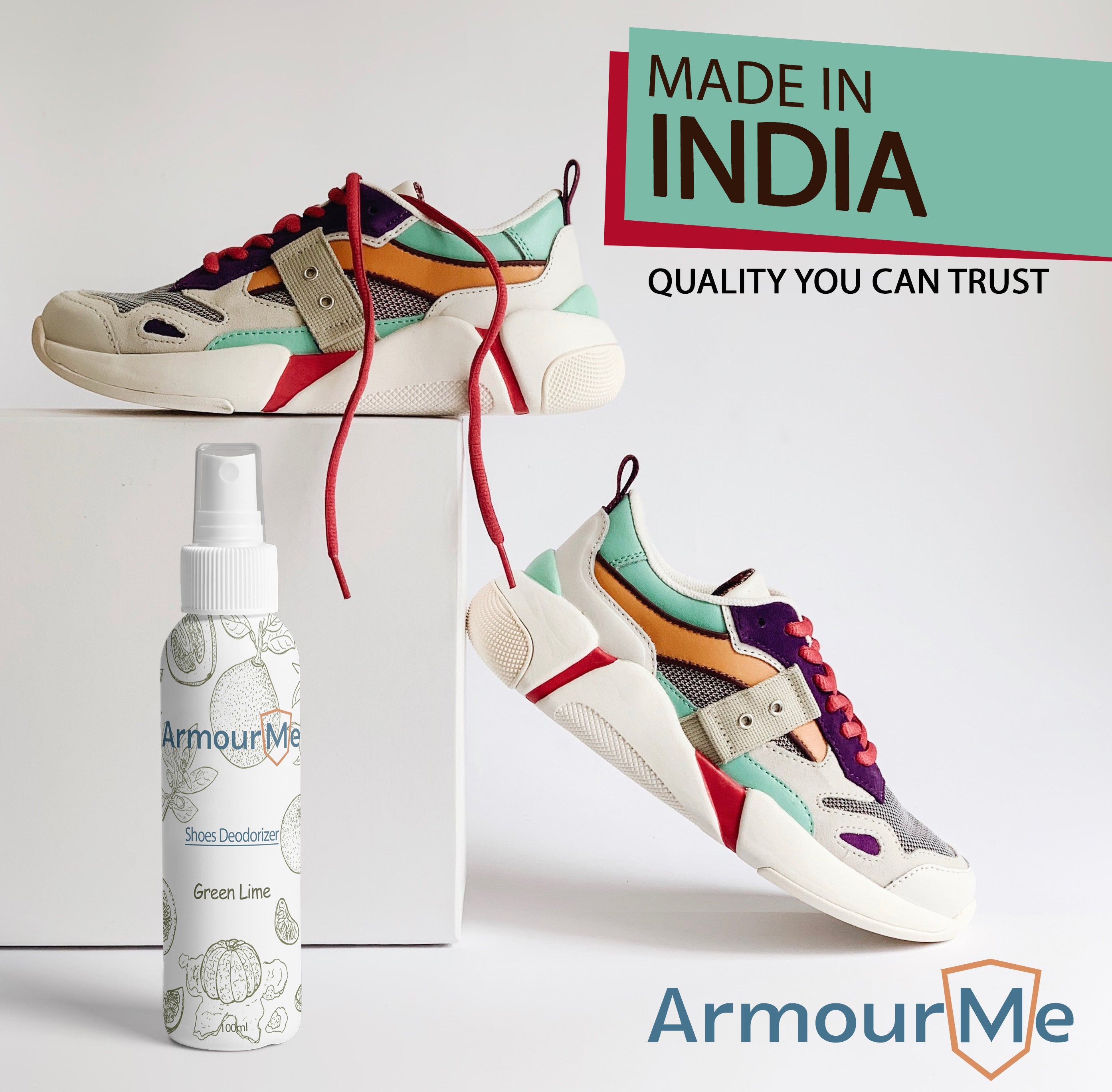 ArmourMe Shoe Deodorizer Spray, Shoe Smell Eliminator For Feet, Socks, Shoes and Sweat